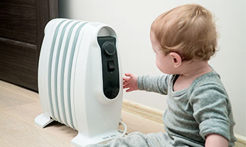 conductive child safe space heater