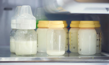 storing breast milk in a fridge